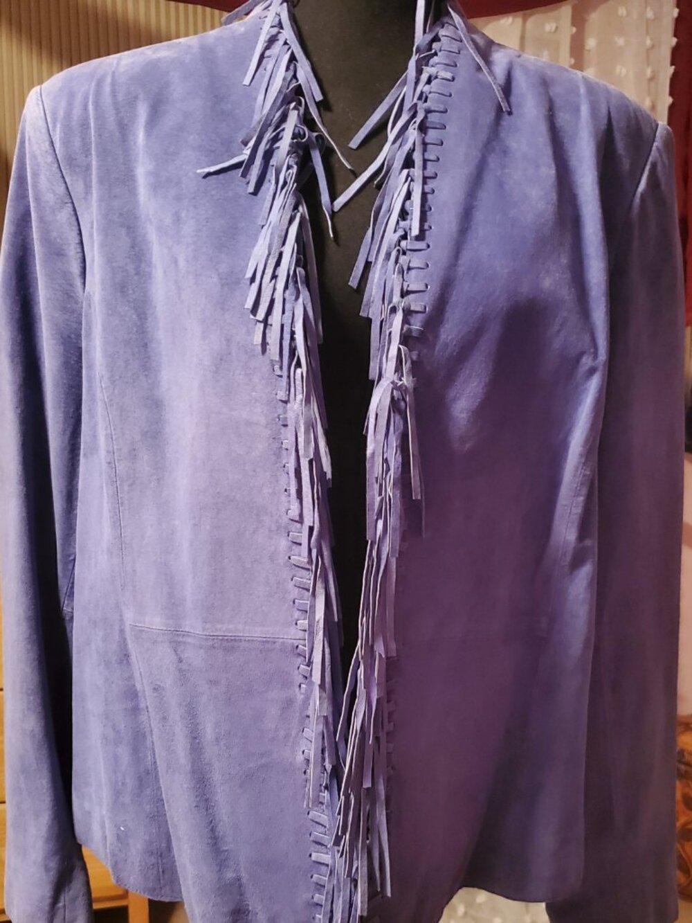 DRAPER'S & DAMON'S BLUE SUEDE JACKET, SIZE PXL